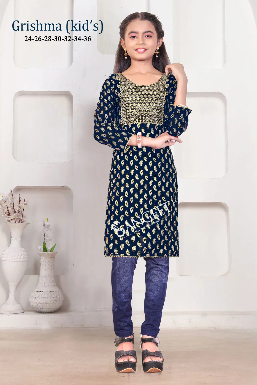 Sangeet Girishma Kids Faux Georgette Girls Wear Kurti Suppliers In India
